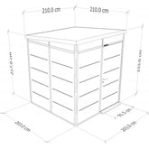 Abri de jardin modulaire isolé 2x2m blanc - plancher inclus - Everbox Ma boutique